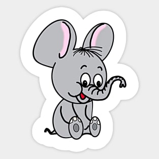 Happy Baby Elephant Sticker